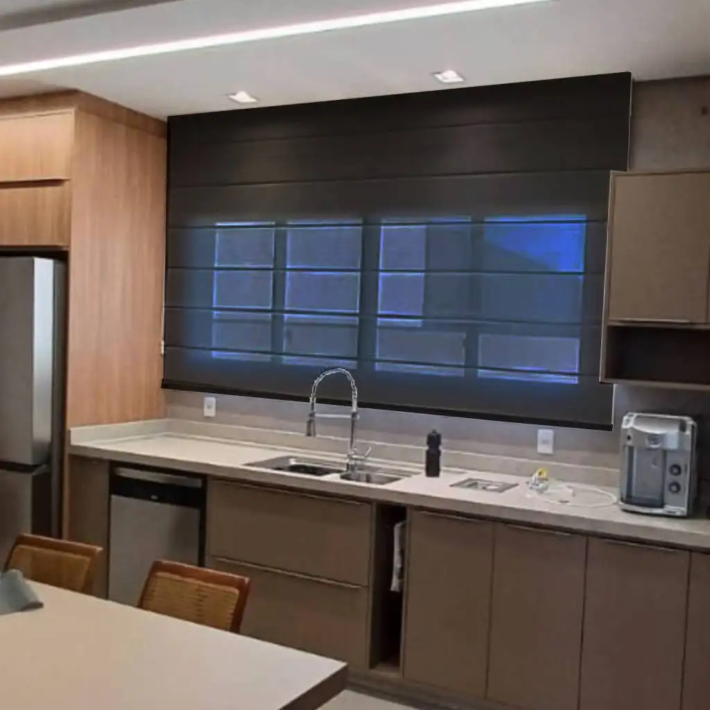 Persiana Romana Tela Solar 3% Preto